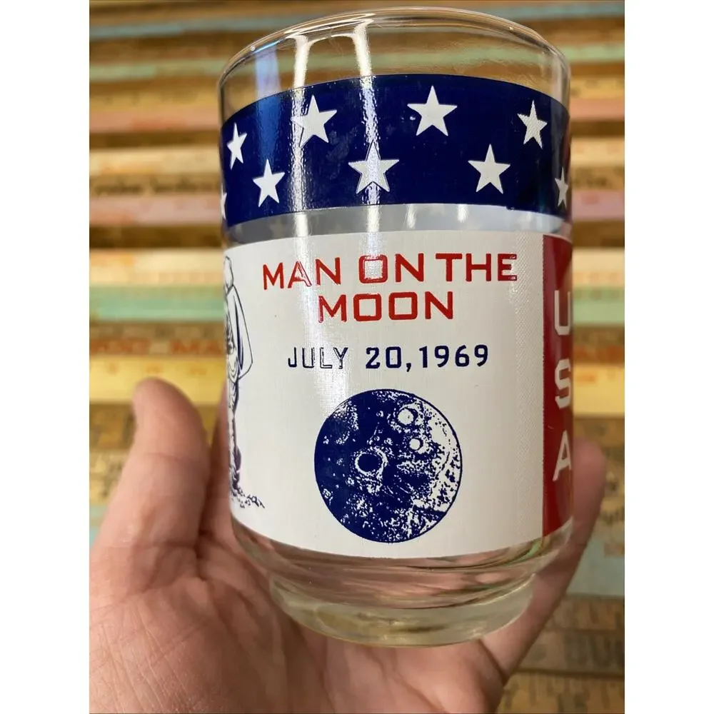 Vintage NASA Apollo 11 Drinking Juice Glass Man On The Moon Libbey 1969 USA